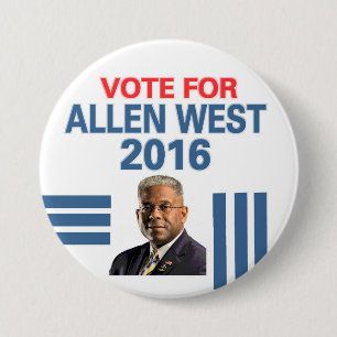Allen West voor President 2016 Ronde Button 7,6 Cm