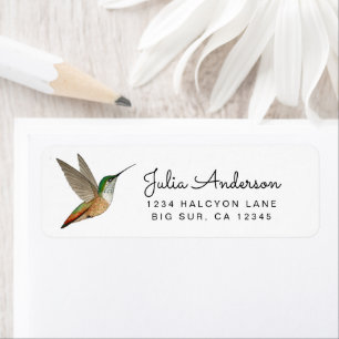 Allen's Hummingbird retouradres Label