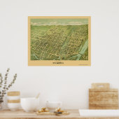 Allentown, PA Panoramic Map - 1879 Poster (Keuken)