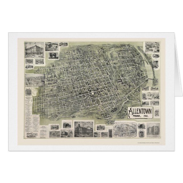 Allentown, PA Panoramic Map - 1901 (Voorkant Horizontaal)