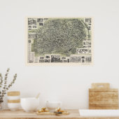 Allentown, PA Panoramic Map - 1901 Poster (Keuken)