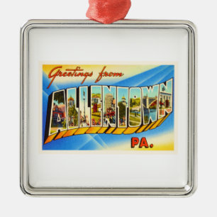 Allentown Pennsylvania PA Vintage Travel Souvenir Metalen Ornament