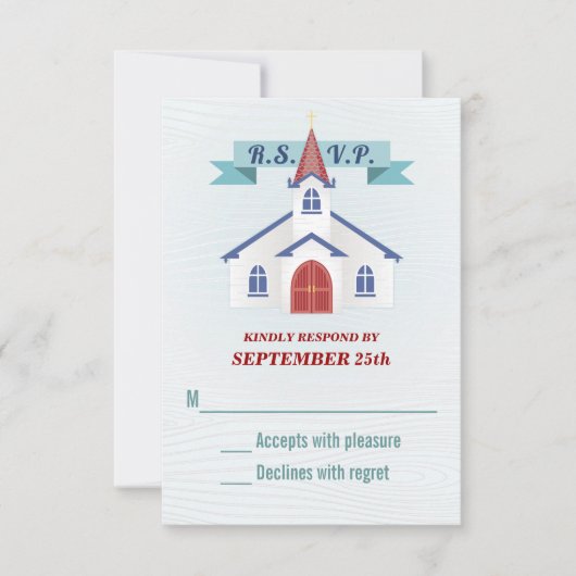 Aller à la carte de réponse de mariage de la chape (Devant)