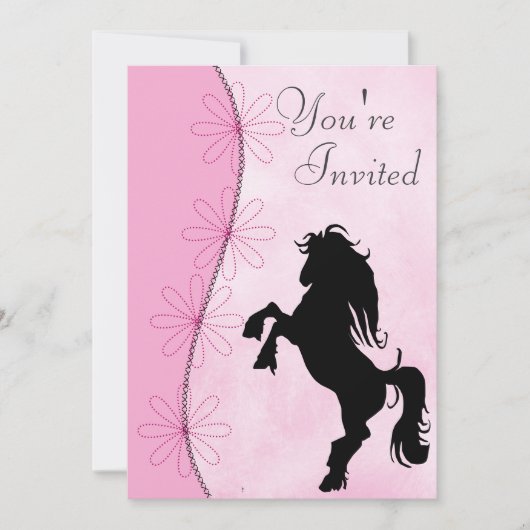 Aller à Silhouette Horse Anniversaire Invitation (Devant)
