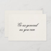 Aller Aussi Général Que Vous Pouvez Script Carte D (Devant / Derrière)