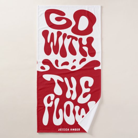 Aller avec le flux Rouge Blanc Funny Période Sang (Serviette de bain)