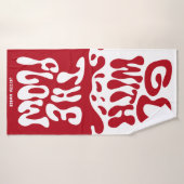 Aller avec le flux Rouge Blanc Funny Période Sang (Serviette de bain)