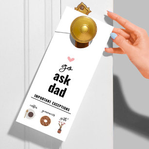 Aller demander à papa Affichette de porte