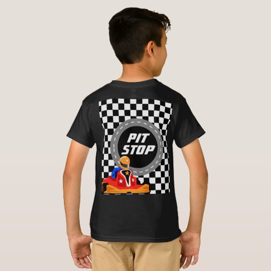 aller kart party pit stop kids tshirt (Dos entier)