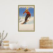 Aller skier en France Affiche vintage ski (Cuisine)