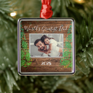 Allerbeste Papa - Jaar - Personaliseer Metalen Ornament