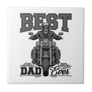 Allerbeste Vader Ooit Biker Vintage Gravure T-Shir Tegeltje