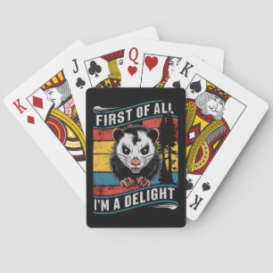 Allereerst ben ik een aangename grappige opossumbu pokerkaarten