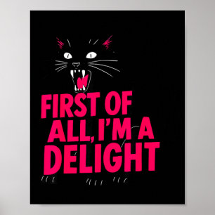 Allereerst Boze Zwarte Kat Ik Ben Een Genot Grappi Poster