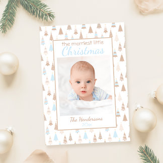 Allerfeestelijkste kleine kerstbabyjongen feestdagenkaart