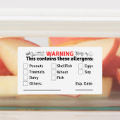 Allergène Étiquettes pour contenants alimentaires (Apposé)