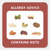 Allergie advies - Bevat noten Sticker (Voorkant)