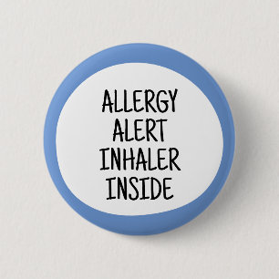 Allergie Alarm Inhalator Binnenin Ronde Button 5,7 Cm
