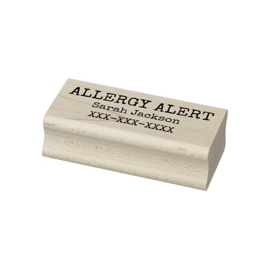 Allergie Alert Gepersonaliseerde Kinder Basic Rubberstempel (Stempel)
