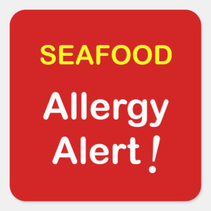 Allergie Alert - SEAFOOD. Vierkante Sticker