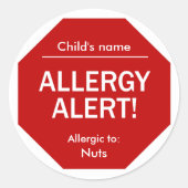 Allergie-alert stickers (Voorkant)
