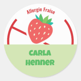 Allergie Fraise Ronde Sticker
