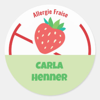 Allergie Fraise Ronde Sticker