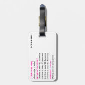 Allergie-ID & I.C.E.-label Bagagelabel (Achterkant verticaal)