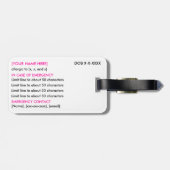 Allergie-ID & I.C.E.-label Bagagelabel (Achterkant horizontaal)