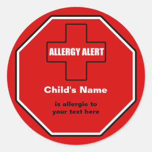 Allergie Medische Alert Custom Kleine Sticker