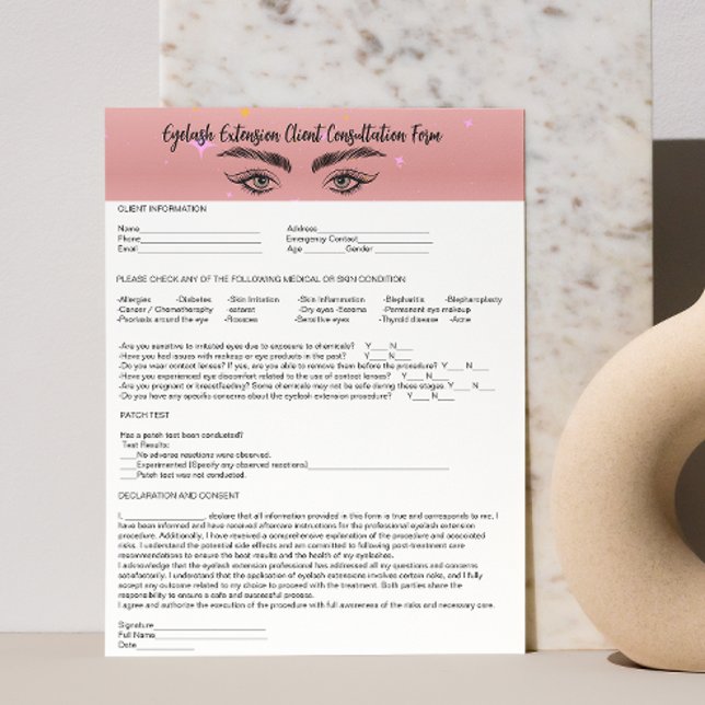 Allergie Patch Test Lash Consent Form Roos Gold Briefhoofd (Allergy Patch Test Lash Consent Form Rose Gold Letterhead)