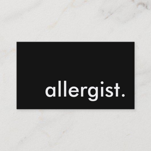 allergie. visitekaartje (Voorkant)