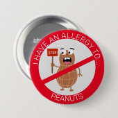 allergie voor pinda's ronde button 7,6 cm (Voorkant /achterkant)