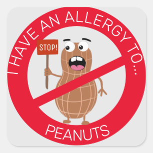 allergie voor pinda's vierkante sticker