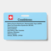 Allergieën en aandoeningen badge (Achterkant)