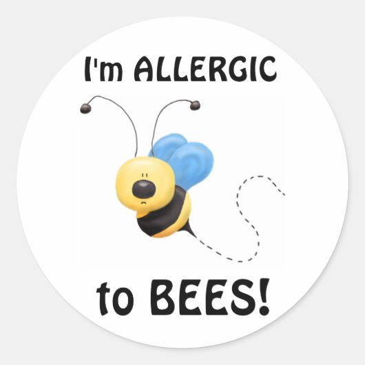 Allergique aux abeilles ensemble de 20 Stickers (Devant)