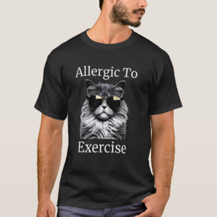 Allergisch Voor Beweging Kat Draagt Zonnebril Lui T-shirt
