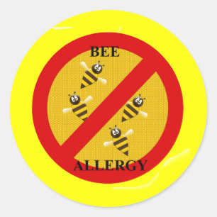 Allergisch voor bijen ronde sticker