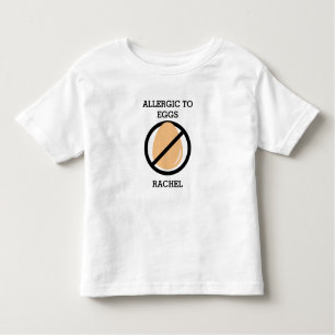 Allergisch voor eieren Gepersonaliseerde Kinderen Kinder Shirts
