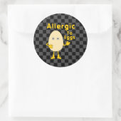 Allergisch voor eieren ronde sticker (Tas)