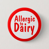 Allergisch voor melk ronde button 5,7 cm (Voorkant)