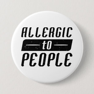 Allergisch voor mensen ronde button 7,6 cm
