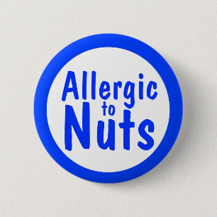 Allergisch voor noten ronde button 5,7 cm