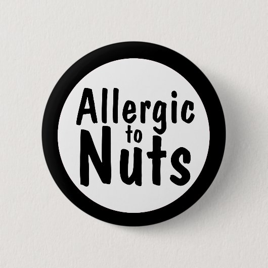 Allergisch voor noten ronde button 5,7 cm (Voorkant)