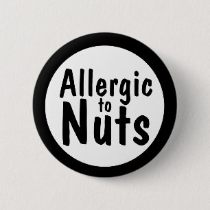 Allergisch voor noten ronde button 5,7 cm