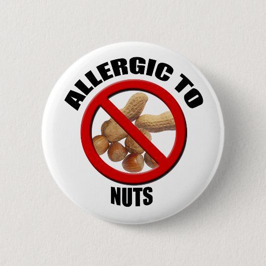 Allergisch voor Nuts Medical Alert Std Button (Voorkant)