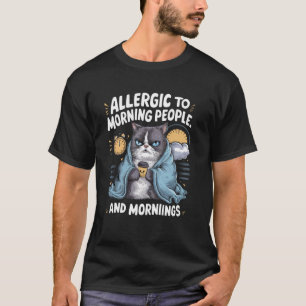 Allergisch voor ochtendmensen - sarcastische grapp t-shirt