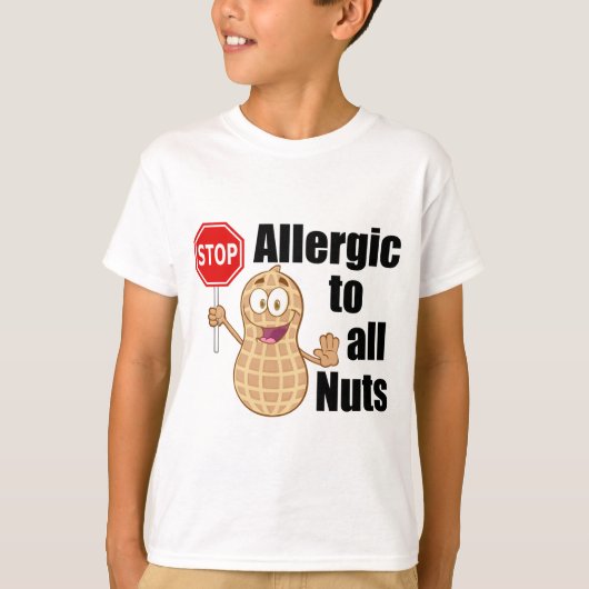 Allergisch voor pinda's Leuke Noten Allergie Kinde T-shirt (Voorkant)