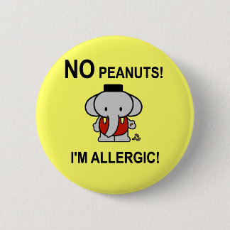 Allergisch voor pinda's ronde button 5,7 cm