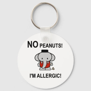 Allergisch voor pinda's sleutelhanger